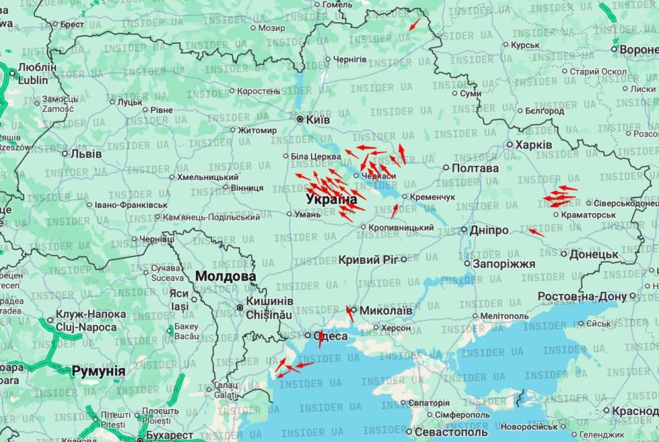 Онлайн карта направления 'Гераней" от украинских ТГ-каналов